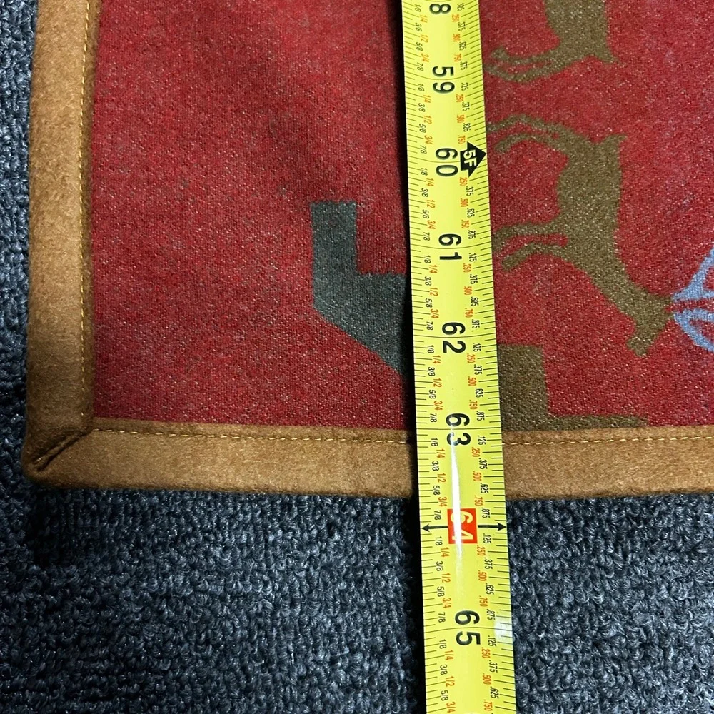 Pendleton Rock Art Curtain Vintage Double Sided Wool Red Southwestern 78x64 EX